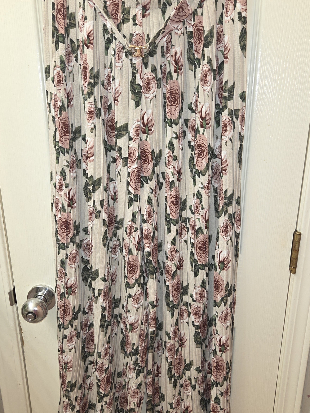 Floral Pleated Palazzo Pants - Blush Rose